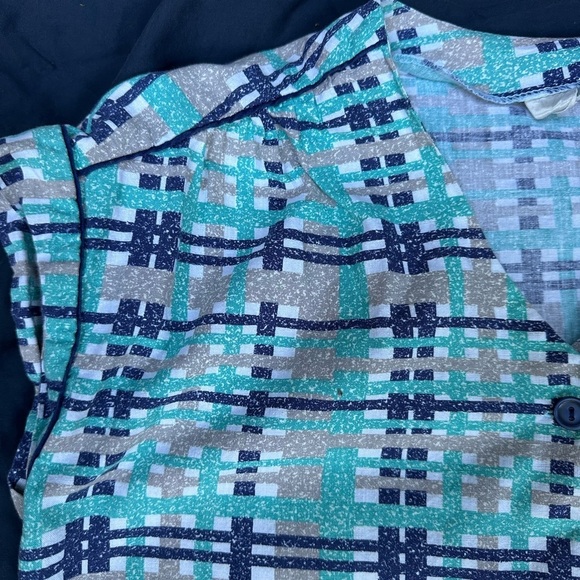 VINTAGE 50’s European Blue and White Sleeveless Midi Dress with Tie Belt Pinup - Picture 7 of 9